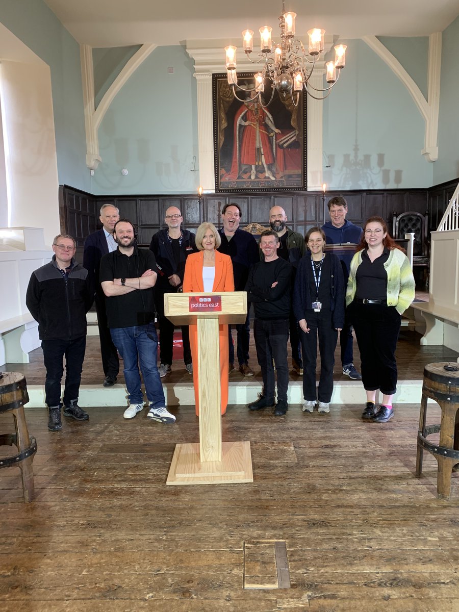 BBC Look East <a href="/BBCLookEast/">BBC East</a>  – Politics East filming in the Guildhall Court Room today

Headed by presenter Amelia Reynolds, watch the broadcast this Sunday, 21st April, at 2:15pm.

We were delighted to welcome the team to our wonderful building!