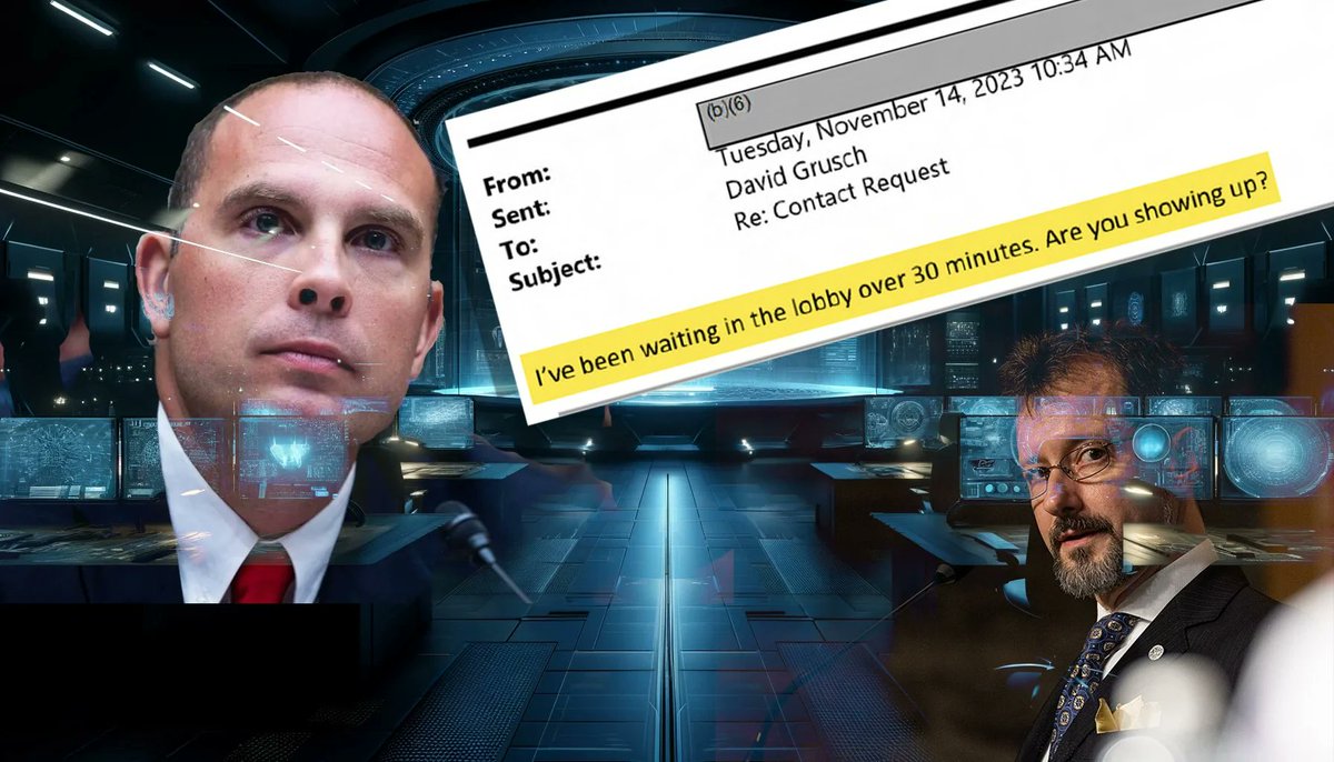 MikeColangelo's tweet photo. FOIA Documents Reveal AARO’s Authorized and Repeated Attempts to Engage with David Grusch

The All-domain Anomaly Resolution Office (AARO), tasked to investigate Unidentified Anomalous Phenomena (UAP), made numerous attempts to interview UFO whistleblower David Grusch regarding his claims of U.S. Government engagement with extraterrestrial materials and technologies. These new documents were just released to The Black Vault in FOIA case 24-F-0266, which was filed on November 2, 2023, and they outline not only the timeline of events to contact Grusch, but numerous text messages and emails.

The following is an overview and brief timeline, as explained in a January 8, 2024, Memorandum for Record, which was one of the documents released in the case.

June 8-13, 2023: Initial contact was made with known associates of Grusch, urging them to have him speak with AARO. These efforts were clarified during dialogues between AARO’s Director and individuals close to Grusch.

June 26, 2023: AARO staff reached out directly for Grusch’s contact details and extended an interview invitation, which Grusch declined.

June 28, 2023: After Grusch’s congressional testimony, AARO sought any verifiable information he might have shared with Congress.

July 27, 2023: Further attempts to arrange an interview through another associate of Grusch, who was meeting him the following day.

October 6, 2023: A secure call was made to encourage Grusch to participate in a formal interview.

November 10, 2023: Grusch agreed to be interviewed on November 14, after Congressional staff urged his cooperation.

November 14, 2023: Grusch failed to appear at the scheduled interview, expressing doubts about AARO’s authorization to handle classified information.

November 19, 2023: AARO contacted Grusch again, reiterating their authorization and inviting him to discuss his claims, which he declined.

January 8, 2024: AARO provided additional documentation to address Grusch’s concerns about confidentiality and classification handling, maintaining a standing invitation for an interview.

Link to full article and documents in the next post below.