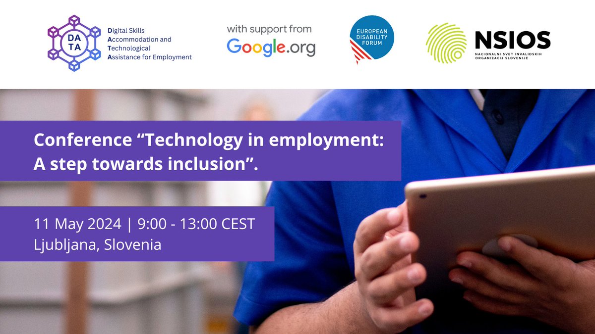 Follow our #InclusiveTech in employment conference on 11 May. We will present the findings of our report and discuss: ▶️Assistive tech ▶️Reasonable accommodation ▶️Digital skills Register for live stream: edf-feph.org/events-slug/eu…