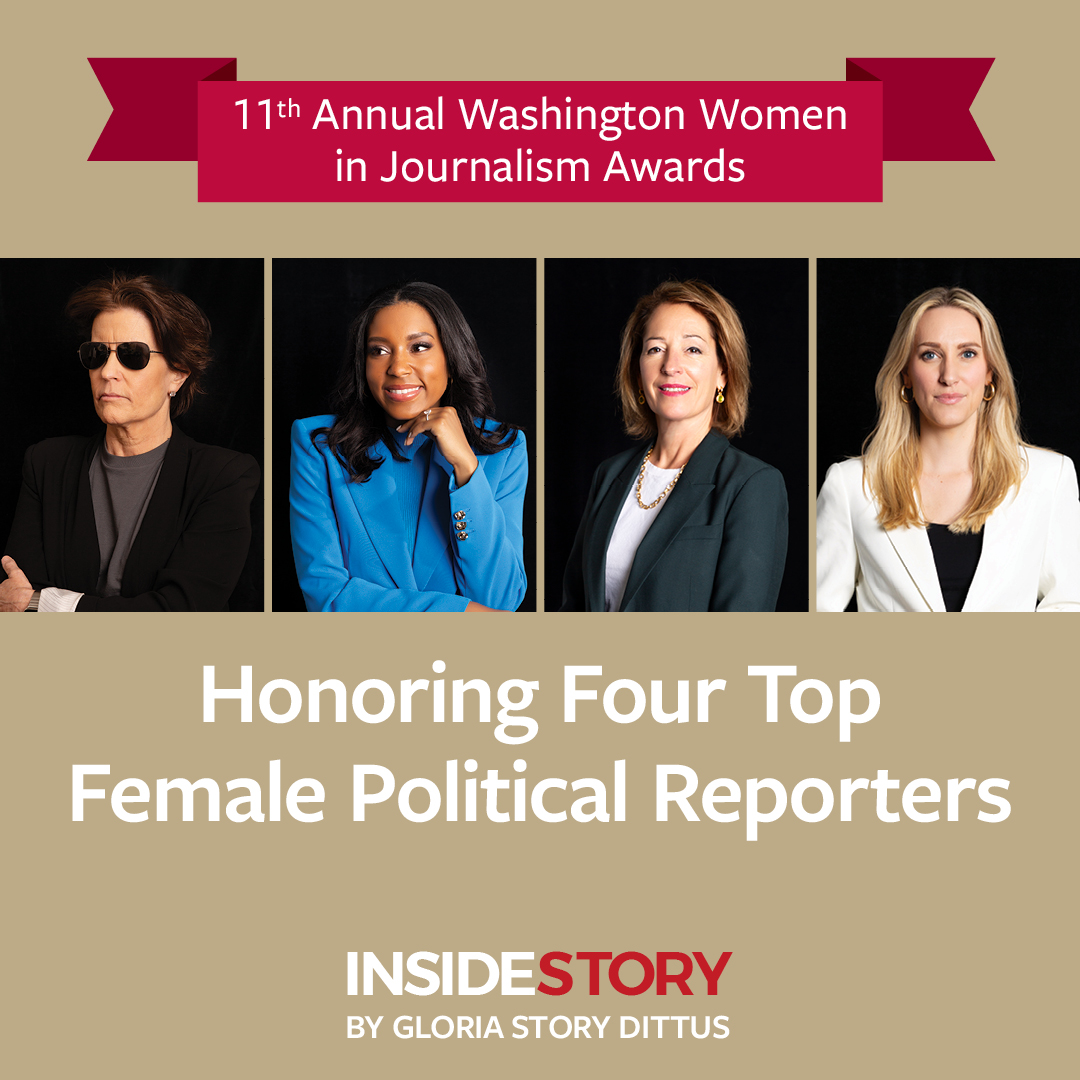 In this month's issue of Inside Story, Story Partners' Chair Gloria Dittus celebrates four top female journalists who are being recognized at the 11th Annual Washington Women in Journalism Awards on Thursday, April 25, 2024. Read more at bit.ly/3W4RNym.