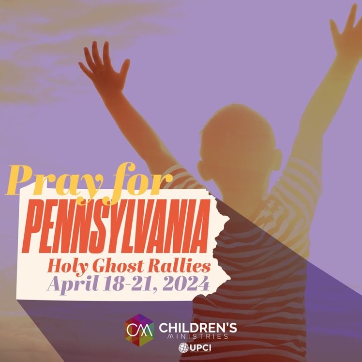 The PA SOC HG Rallies begin tonight at Calvary Tabernacle in Sunbury, PA with Pastor Dennis Moore, Jr. Ethan Tucker is the Children’s Evangelists! @UPCIORG @UPCIYouthMin @WDKidz @UPCIMissions @upcinam @VowellTim @jimmytoney @MCMUPCI @KYCM_UPCI @illini_kids @btbministryupci