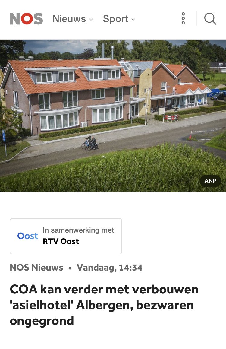 Wat fijn dat er nu eindelijk een plekje komt voor asielzoekers in Albergen. Wel jammer dat het tussen de vluchtingen-hatende PVV’ers is. 
Laat de weldenkende inwoners van het dorp ze een warm welkom heten.