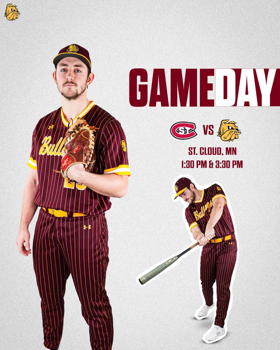 ❗️GAMEDAY❗️ Time for a Thursday doubleheader! 🆚SCSU 📍St. Cloud, MN ⏰1:30 PM & 3:30 PM 📺nsicnetwork.com/umdbulldogs/ 📊scsuhuskies.com/sidearmstats/b… #BulldogCountry