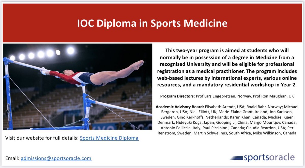 IOC Diploma in Sports Medicine. Applications open now for October 2024 intake. sportsoracle.com/course/ioc-dip… #iocdiploma #medicine #sportsmedicine #onlinelearning