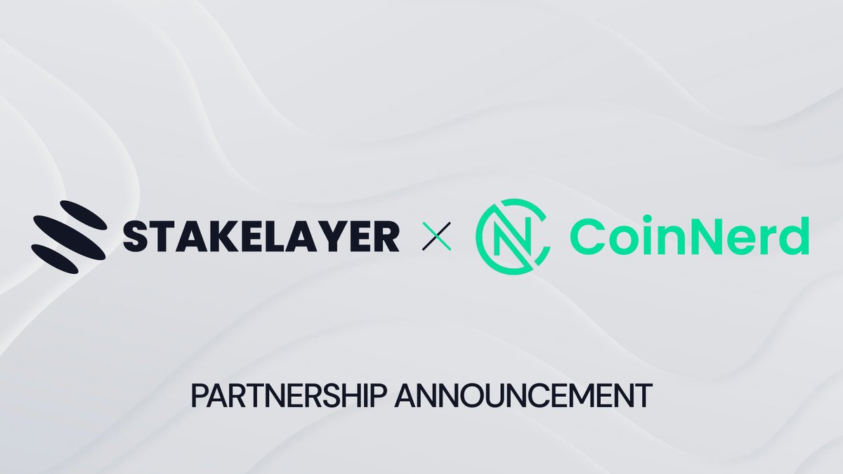 📣Partnership Announcement: StakeLayer & CoinNerd! We are glad to introduce our new Media Partner, @Coin_Nerds - Expert in blockchain and crypto analysis! Stay tuned for exciting content and collaborations!