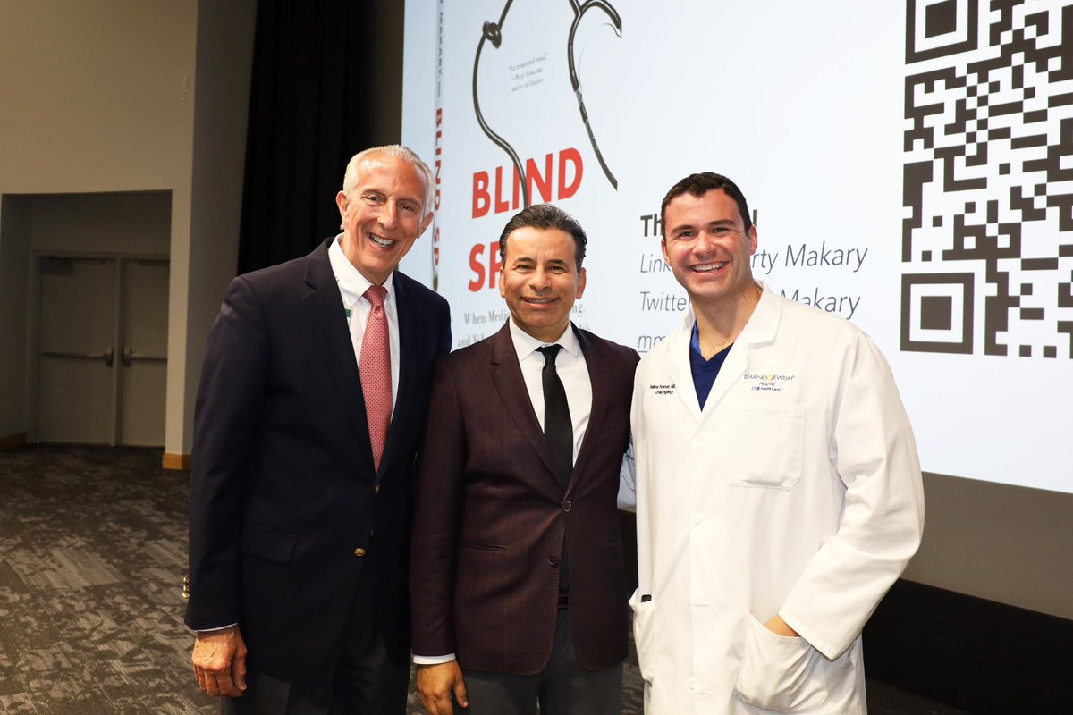 Andrew Peterson @andrewpete_ , one of our Oto Residents, Dr. Marty Makary @MartyMakary and me at Dr. Makary’s lecture titled “The Grassroots Movement to Re-Design Care: Preparing for the Future of Medicine”.
