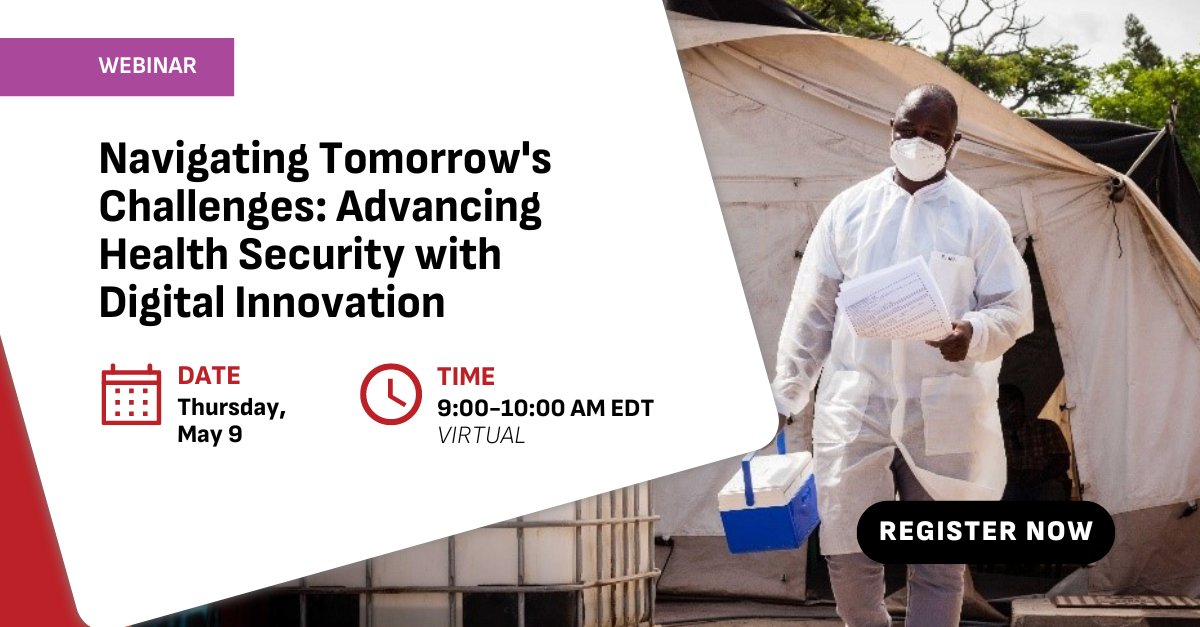 Register now to join experts from @USAID, @IntelliSOFTLtd, @GryphonScientif, & Abt for an engaging conversation on emerging #digital solutions for #GlobalHealthSecurity and explore how to safely adopt innovations: abt.associates/3JnUeEA 

#DigitalHealth