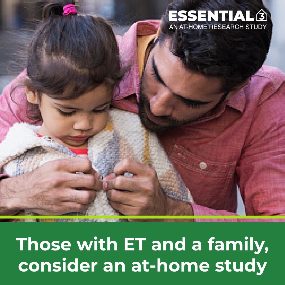 Caring for a growing family when struggling with essential tremor is challenging. Consider an at-home ET research study. bit.ly/47i6QqF #clinicaltrial #essentialtremor #MoreThanTremor #Essential3