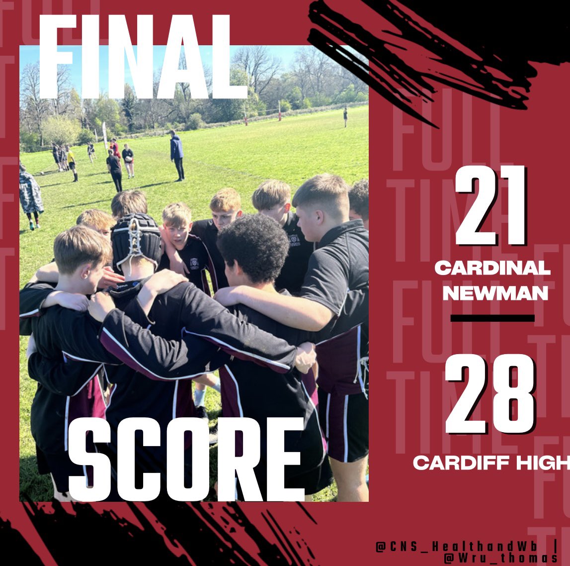 Tough loss to take against Cardiff High and that’s our day done. Boys represented themselves and the school well. Onto the final day tomorrow with year 7. @WRU_Thomas @CNSRCT @CnsYear7