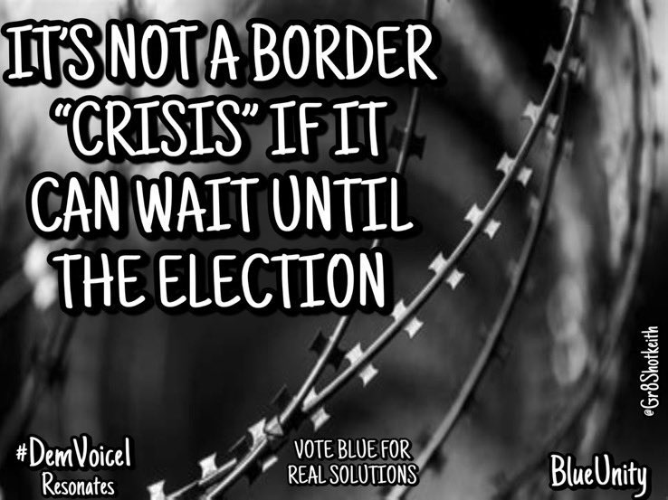 We had a border deal but the Republicans killed it because 'trump says so”! He wants to use this issue in his campaign, so there’s no way the MAGAs will agree to anything. Republicans always put party over country. #DemVoice1