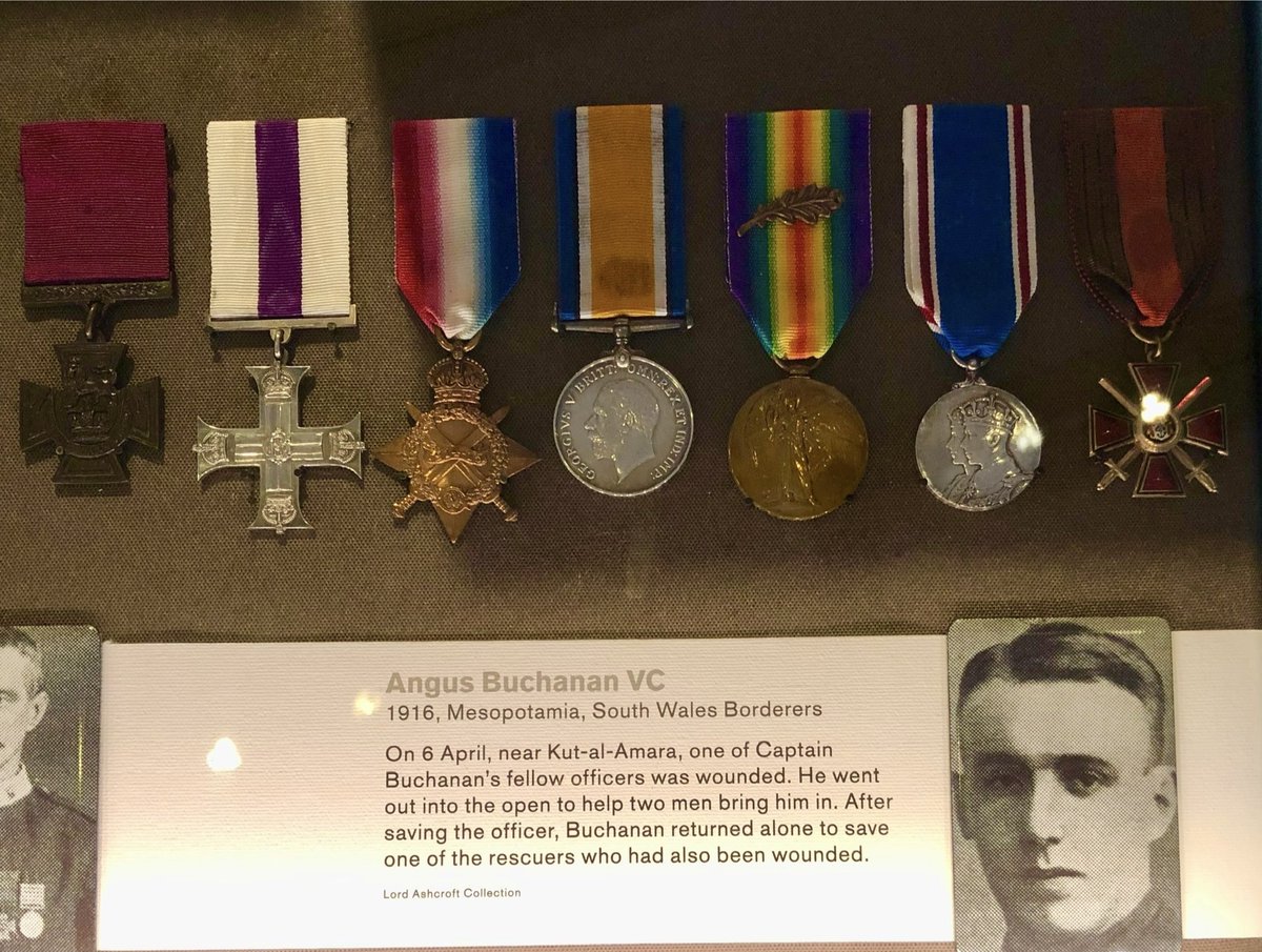 Thanks to David O'Daly (MSc, Global Healthcare Leadership) for this 📷 of the medals of Jesus alumnus & First World War hero #AngusBuchananVC, on display in the Lord Ashcroft Gallery @I_W_M. Buchanan's Victoria Cross for valour 'in the presence of the enemy' is to the left💚🎖️