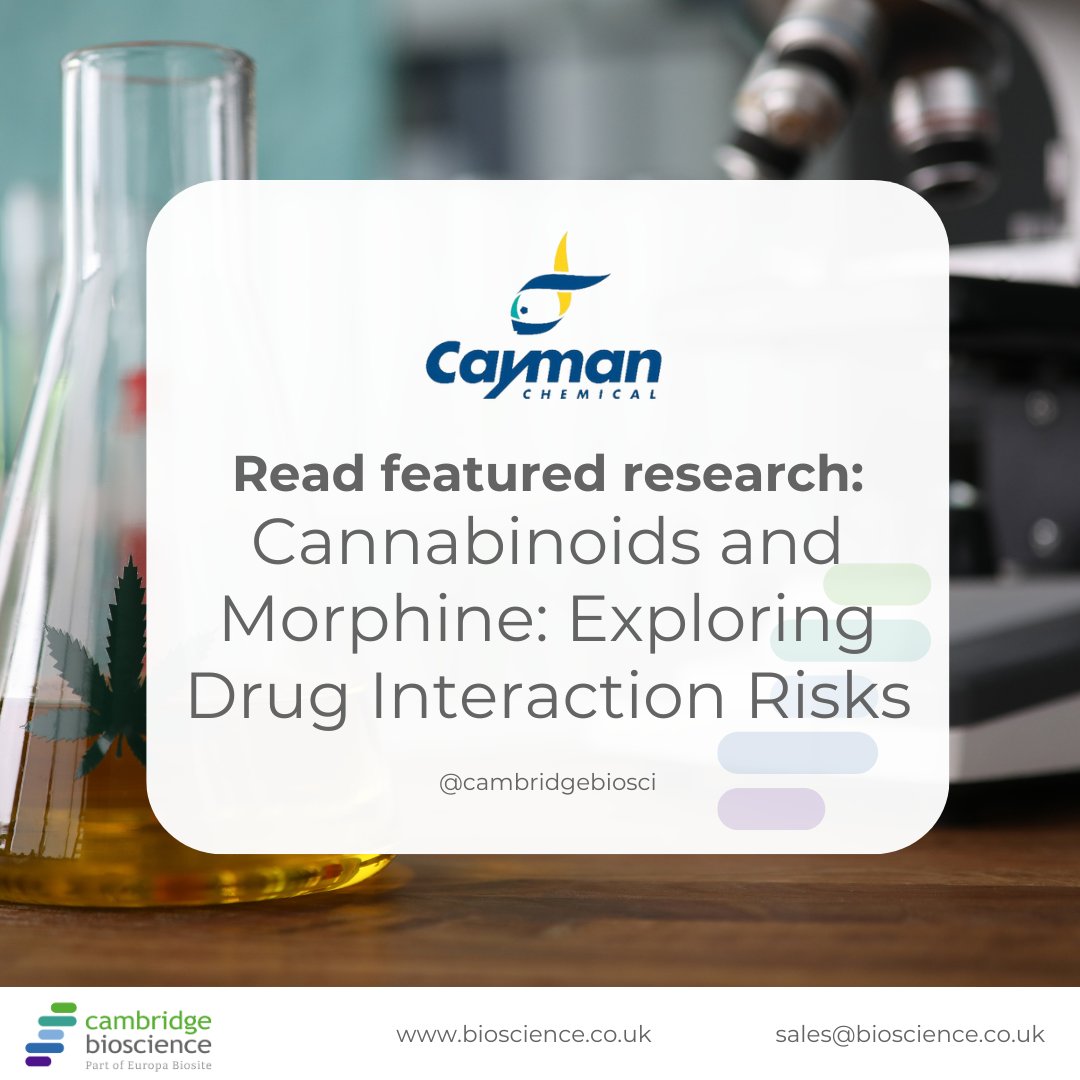 Today, we're spotlighting a study on how cannabinoids affect opioid metabolism in pain management.

Click the link & discover how THC and CBD may increase the risk of adverse effects when combined with Morphine 👉mdpi.com/1999-4923/16/3… 

@CaymanChemical #DrugSafety #Cannabinoids
