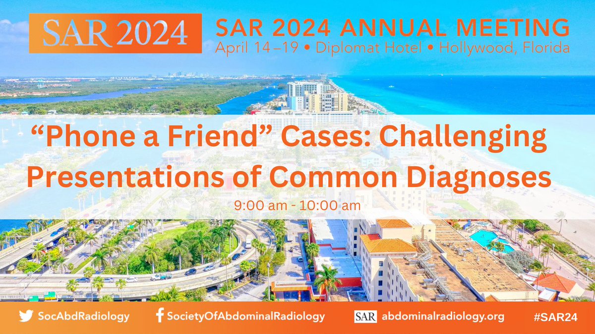 “Phone a Friend” Cases: Challenging Presentations of Common Diagnoses is happening now at #SAR24!