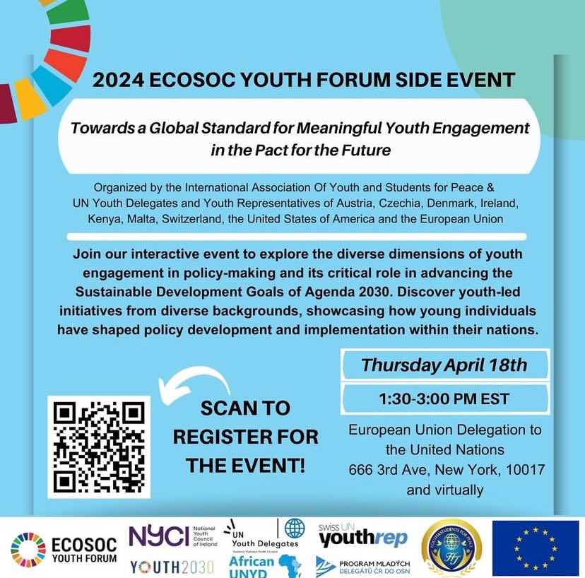 This is happening today! You can attend online by joining here eeas.webex.com/eeas/j.php?MTI… Use the hashtag #YES4Youth to share on X what are for you the Global Youth Engagement Standards!