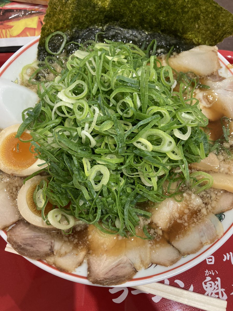 魁力屋特製醤油ラーメン🍜ネギだく✨