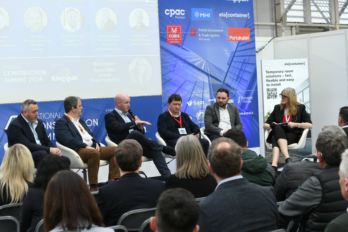 Thanks to Carol Tallon for moderating the panel on 'Voices of the Irelands MMC Sector: Priorities and Perspectives for a Sustainable Future'

Gratitude to our insightful panelists Tony McLoughlin, Ger Fahey, Pat Kirwan, Eoin Waldron, Ronan Lonergan MRIAI, and Dick Clerkin