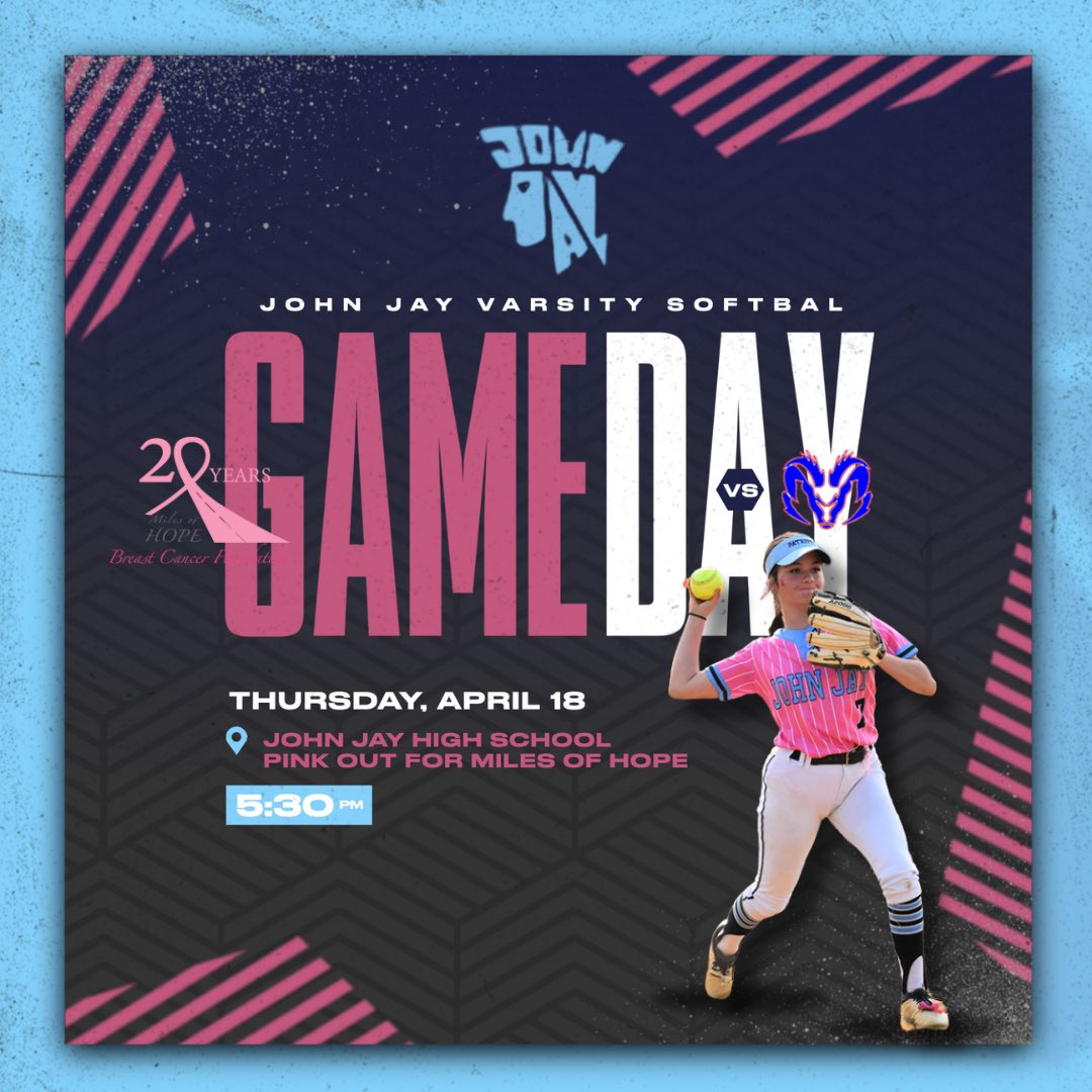 John Jay EF Varsity Softball (@jjhssoftball) on Twitter photo 𝐆𝐚𝐦𝐞 𝐃𝐚𝐲 🥎🩷
🆚 Carmel
⏰ 5:30 PM
📍 John Jay High School
🎀 Pink Out for <a href="/MilesofHopeBCF/">Miles of Hope</a>
📺 events.locallive.tv/events/143270
#HoldTheRope 𝐆𝐚𝐦𝐞 𝐃𝐚𝐲 🥎🩷
🆚 Carmel
⏰ 5:30 PM
📍 John Jay High School
🎀 Pink Out for <a href="/MilesofHopeBCF/">Miles of Hope</a>
📺 events.locallive.tv/events/143270
#HoldTheRope