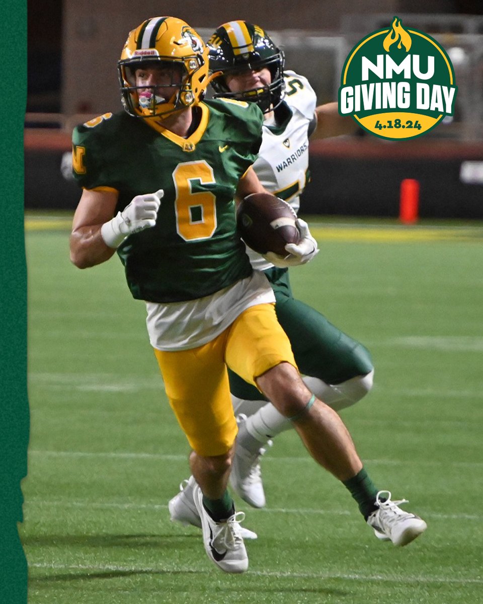 𝐍𝐌𝐔 𝐆𝐢𝐯𝐢𝐧𝐠 𝐃𝐚𝐲 𝟐𝟎𝟐𝟒 | This Giving Day, you can DOUBLE your support for NMU student-athletes when you give to NMU Football. Gifts will be matched dollar for dollar up to $100,000! Give now ➡️givecampus.com/qasjrf #NMUwildcats #NMUGivingDay