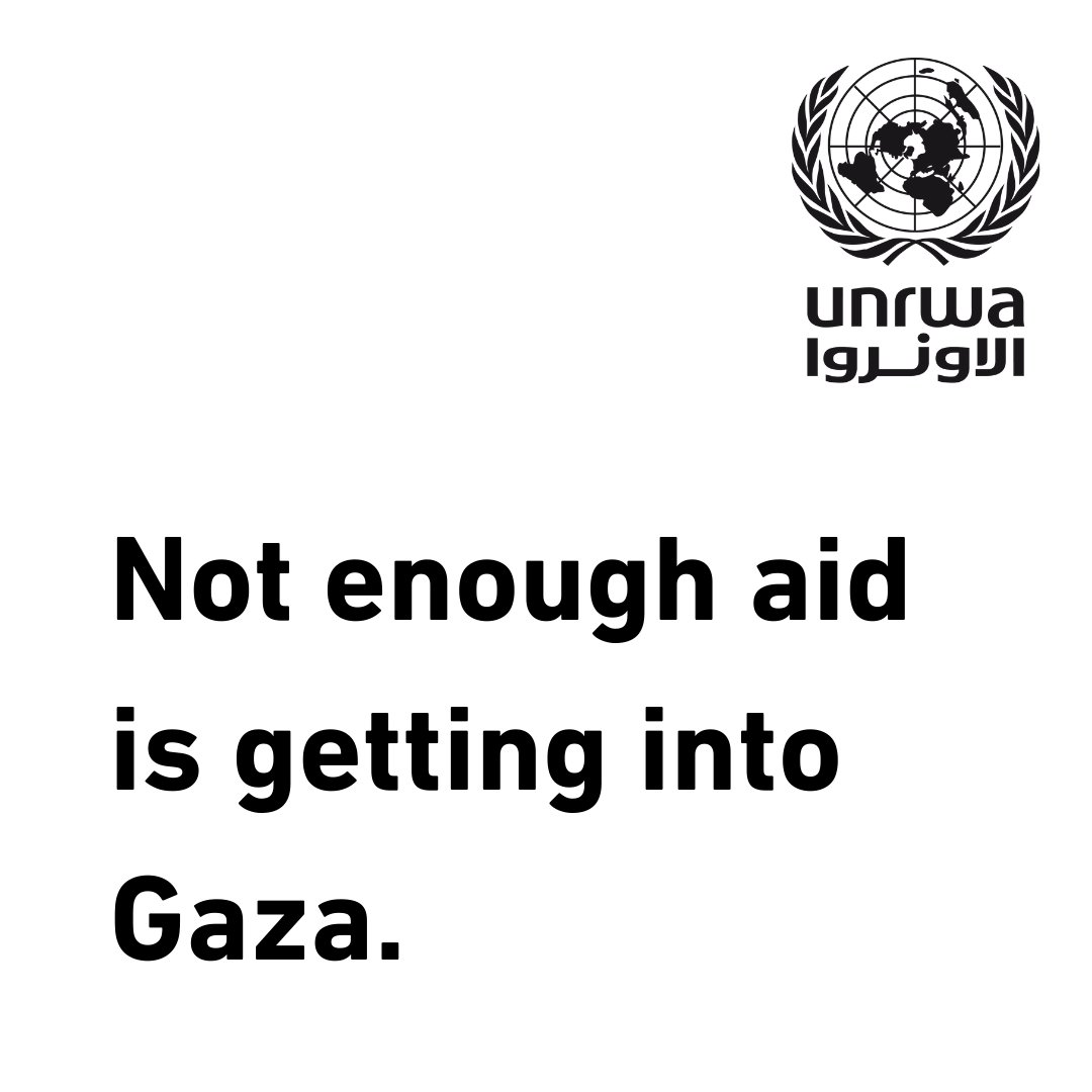 Across the📍#GazaStrip, @UNRWA and other humanitarian agencies face continuous challenges to deliver aid to people. Access limitations imposed by Israeli authorities and difficulties on the ground are hindering the process: 🧵 (1/7)