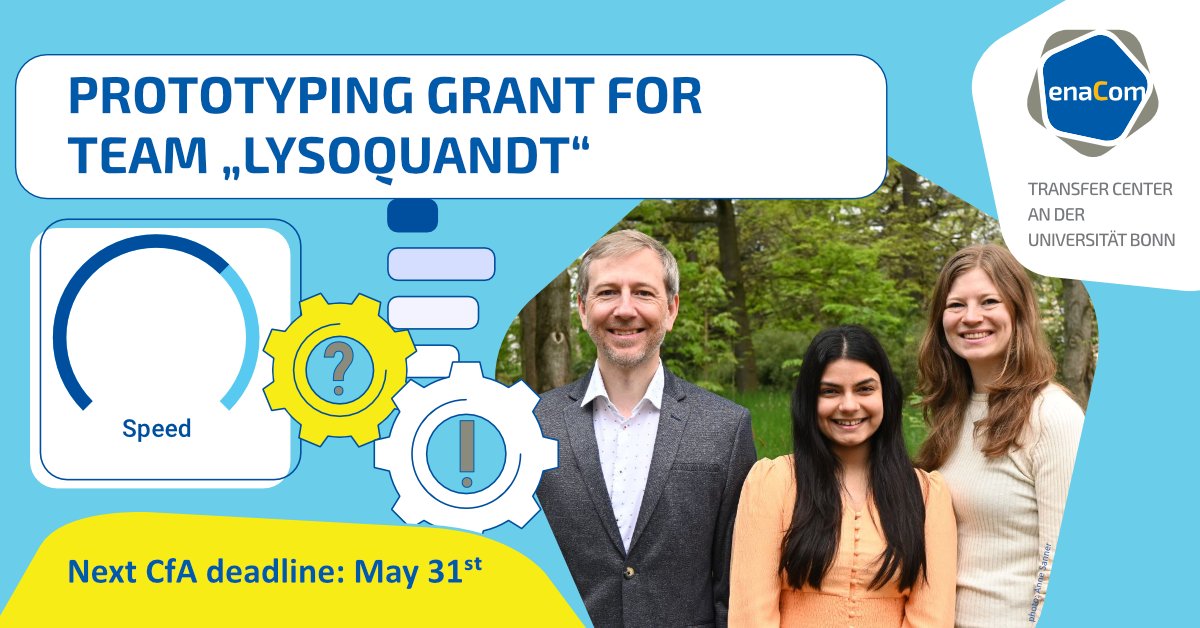Congratulations to team LysoQuandt @UniBonn @UniklinikBonn for receiving a prototyping grant for their innovative method! @LysoProteomics @DhritiArora19 New CfA: Apply until May 31 and receive up to €50,000 to develop start-up ideas from your research. uni-bonn.de/de/neues/krank…