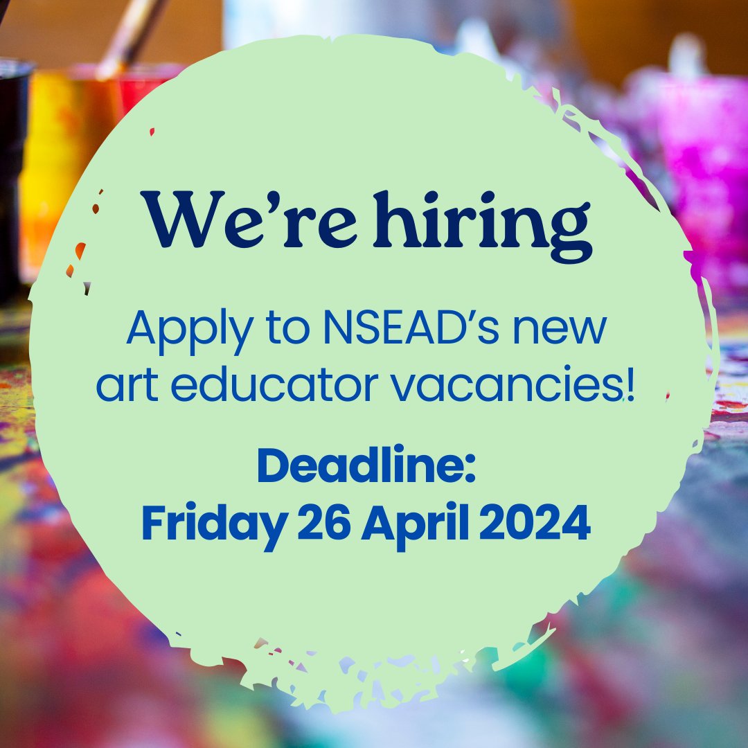 Join our team! 📣

NSEAD has freelance opportunities for experienced art, craft and design specialists to develop model lessons for our Primary and Secondary curriculum. 

Deadline: Fri 26 April

Find out more and apply 👇

nsead.org/news/vacancies/

#artjobs #teachingjobs #hiring