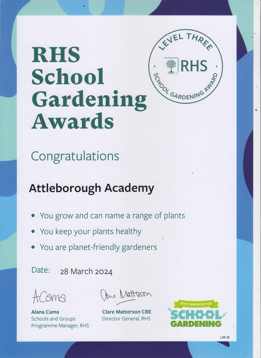 Dave Pickering (@dpickeringaan) on Twitter photo What a great start to the year for the academy garden allotment. We hit the RHS L3 Award ( getting a £50 National Garden Gift Voucher, The RHS book 'The Little Book of Wildlife Gardening' and a welcome selection of seeds.
@RHSSchools,@ThePapillonPro,<a href="/AttleboroughAN/">Attleborough Academy</a>,<a href="/mrfothergill/">Mr Fothergills Seeds</a> What a great start to the year for the academy garden allotment. We hit the RHS L3 Award ( getting a £50 National Garden Gift Voucher, The RHS book 'The Little Book of Wildlife Gardening' and a welcome selection of seeds.
@RHSSchools,@ThePapillonPro,<a href="/AttleboroughAN/">Attleborough Academy</a>,<a href="/mrfothergill/">Mr Fothergills Seeds</a>