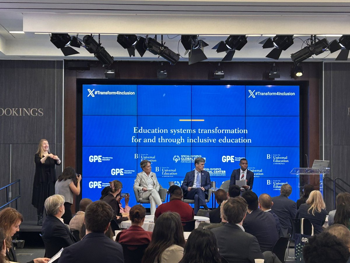 EGWBrookings's tweet photo. Kicking us off @YasmineSherif1 @EduCannotWait and @TimShriver with @SpecialOlympics gold medal winning runner for a conversation about taking action for children with disabilities #Transform4Inclusion https://t.co/9qY69PUl4D