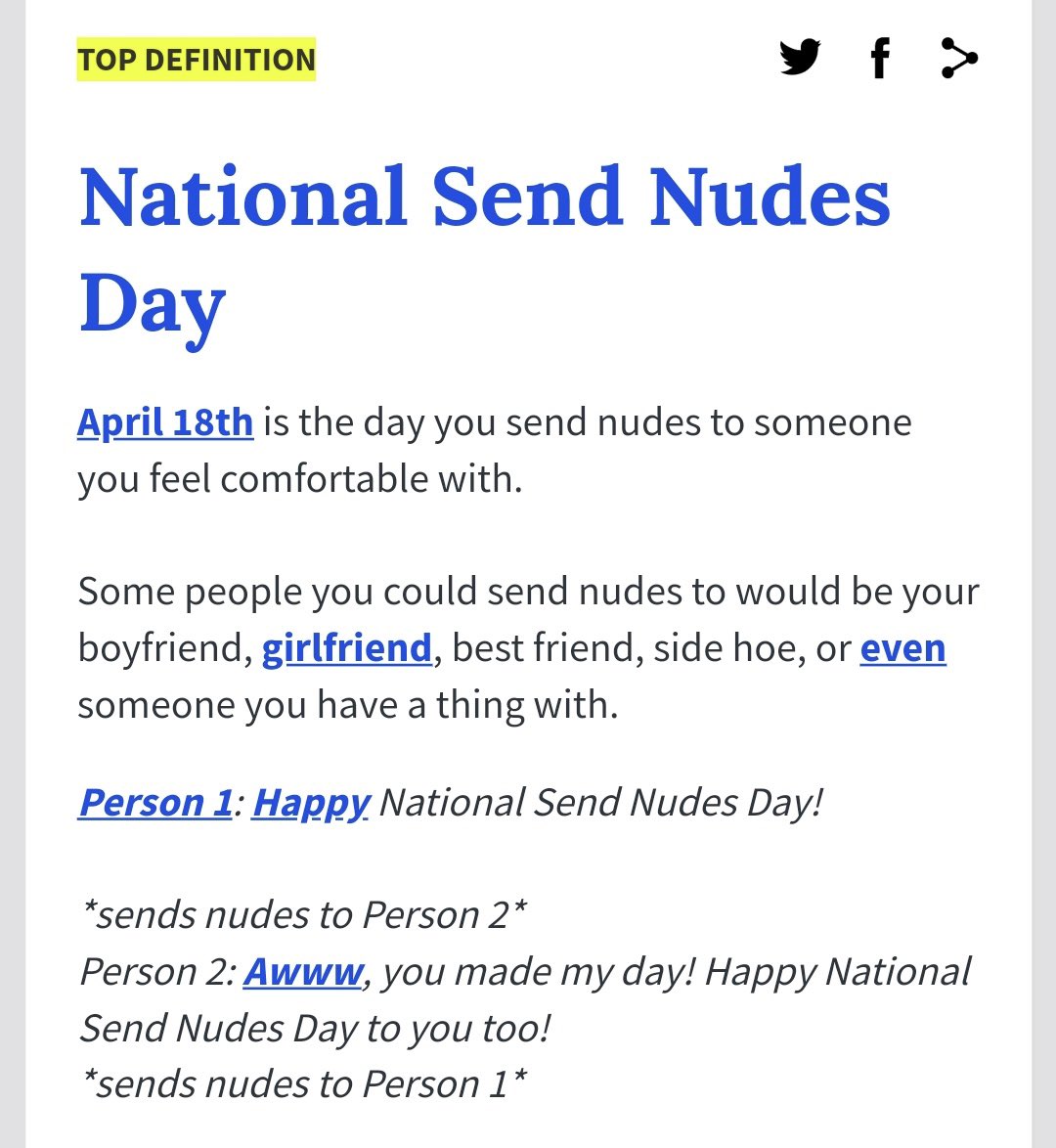 Happy national send nudes day to all who celebrate!