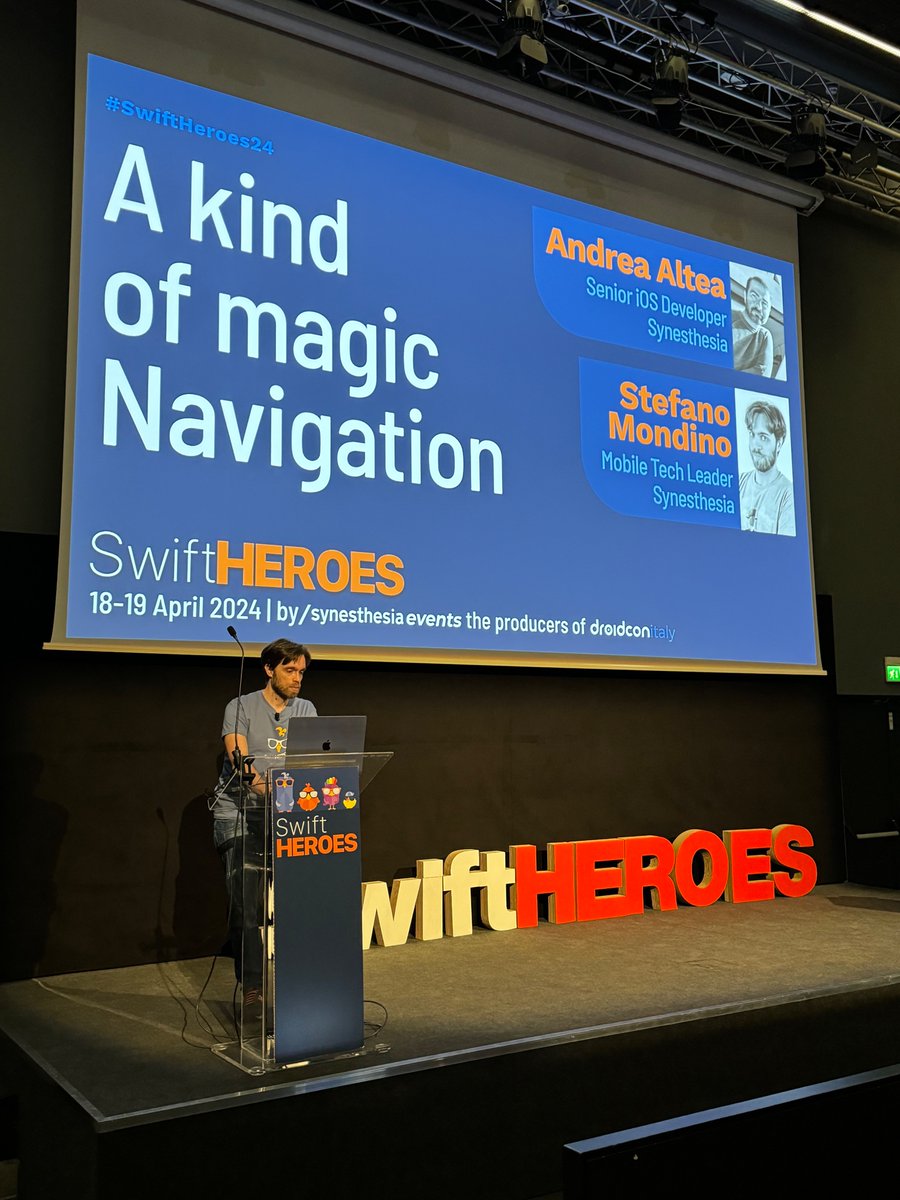 swiftheroes_it's tweet photo. And in auditorium our boys from @synesthesiait :
@puntoste &amp; @Oni_zerone 
"A kind of magic Navigation" 🗺️ https://t.co/P5f93tW7hE