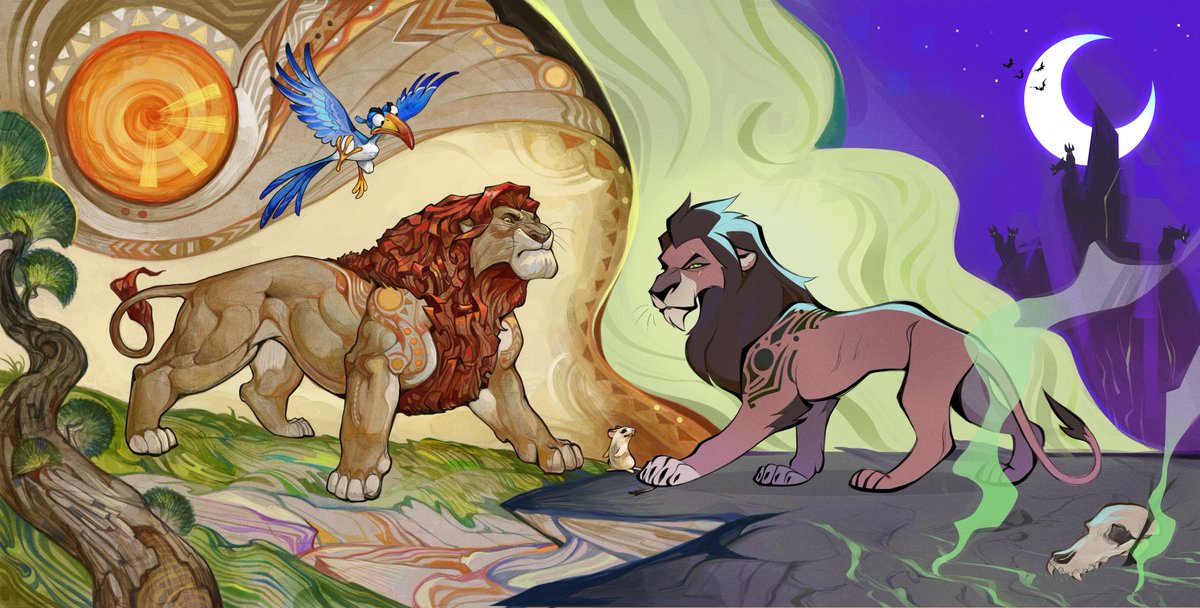 Collab com a grande amiga e mestre das formas @samiligia2 que cuidou do Scar enquanto eu cuidei do Mufasa. Desenhar esses personagens nessa altura do campeonato foi um deleite!