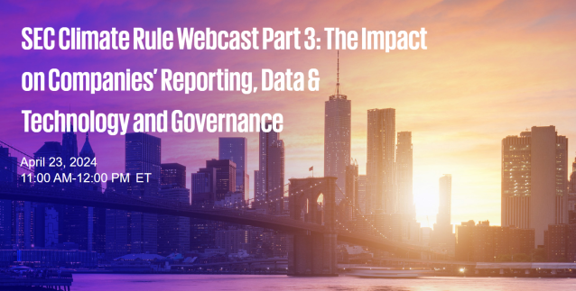 juleswalker4's tweet photo. How can we build a 'fit for purpose' governance model for non-financial reporting? Find out at our SEC Webcast Part 3 on April 23, 2024, at 11:00 a.m. ET. Let's explore the impact of the SEC’s climate rule across the enterprise. #KPMGWebcast #ClimateRule https://t.co/9supuUfoo8 https://t.co/xHBchdjRLt