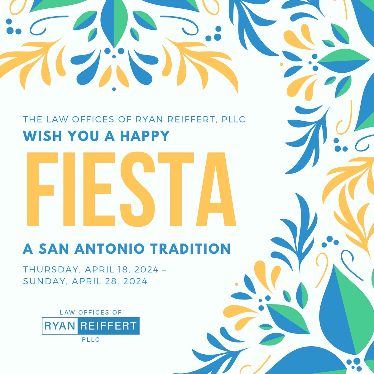 Happy Fiesta, San Antonio  💃🌼🎡🪅 #fiesta2024 #sanantoniofiesta2024 

#lawofficesofryanreiffert #lawyer #sanantoniolawyer #sanmarcoslawyer #texas #texaslawyer #sanantonio #estateplanning #business !