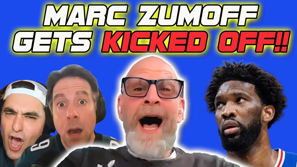 **MARC ZUMOFF GETS KICKED OFF THE SHOW!!** We brought so-called “Voice of the Sixers” @marczumoff on… but he was so rude WE KICKED HIM TO THE CURB!! #sixers #76ers #BrotherlyLove #nba WATCH: youtu.be/MWqctgHq3Qo?si…