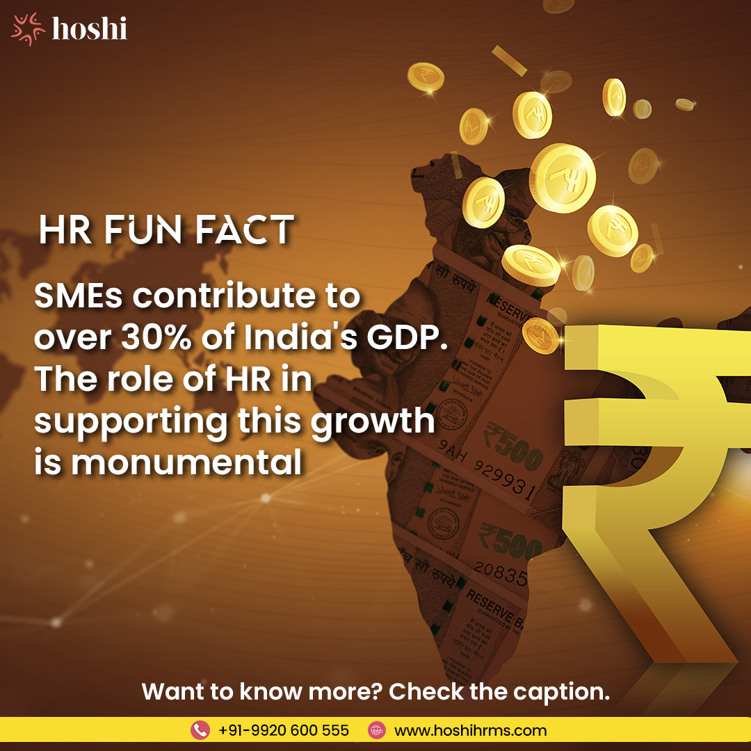 Powering India's economy, one SME at a time. How does your HR contribute? 💪 #HoshiHRMS #HRMS #HR #PayrollSoftware #HRsoftware #HRIS #SMEPower