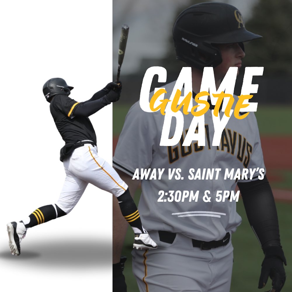 GustieBaseball's tweet photo. Big series on the road today. Gusties take on SMU in Winona at 2:30/5.
#GoGusties | #d3baseball https://t.co/7kSaYxVbot