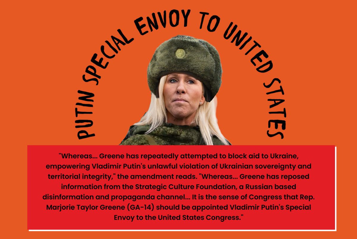 #MarjorieTraitorGreene #PutinSpecialEnvoy @RepMTG