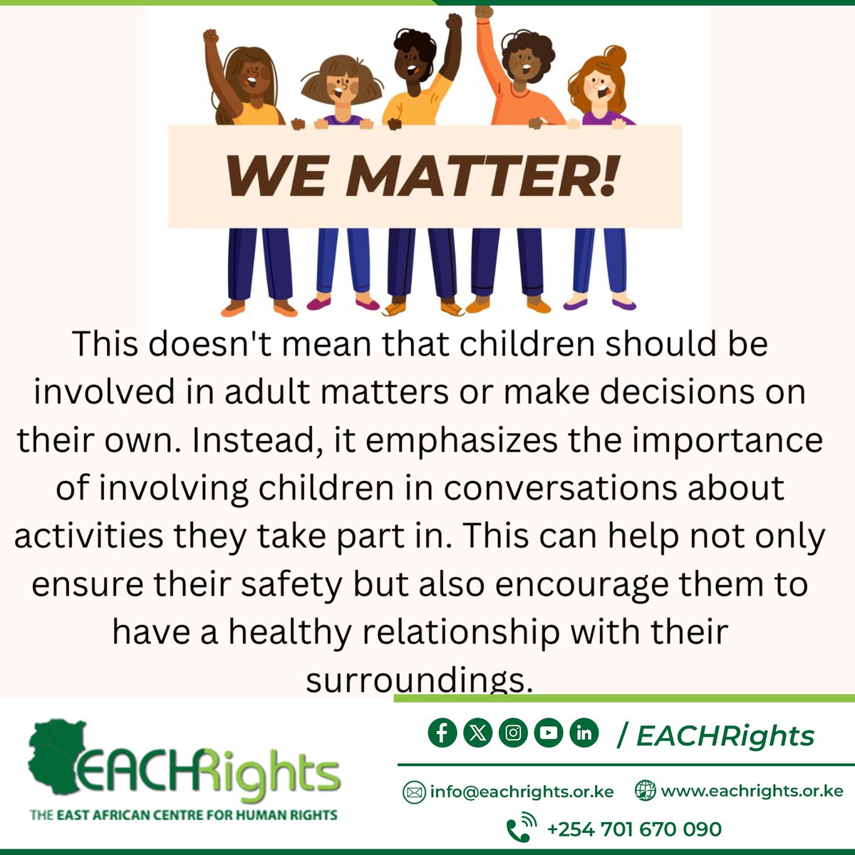 Did you know that the Convention on the Rights of the Child, adopted by the United Nations, acknowledges that children have a right to express their views, which are taken into account when decisions are made about them.