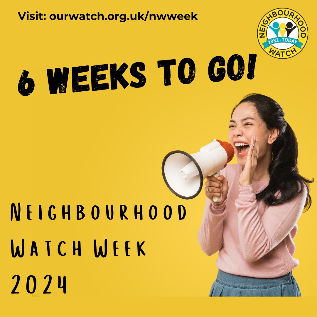 🎉 There's 6 weeks to go until we celebrate Neighbourhood Watch Week! Fancied getting involved with volunteering but not sure where to start? The Big Help Out weekend (7th - 9th June) is the perfect place to start. Find out more: thebighelpout.org.uk. #NeighbourhoodWatchWeek