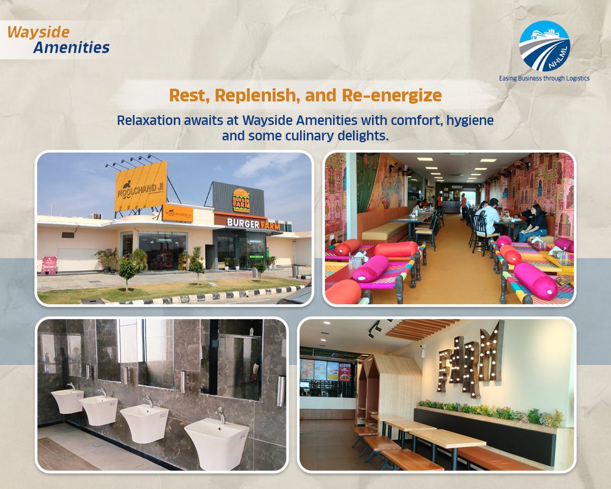 Official_NHLML's tweet photo. Enhance your travel journey along the Delhi-Mumbai Expressway with our top-notch #WaysideAmenity in Alwar. Enjoy premium amenities like restroom facilities, fuel stops, and a thoughtfully crafted Baby Care Room, guaranteeing a hassle-free trip for everyone on the highway. https://t.co/nd5uXCfYv4