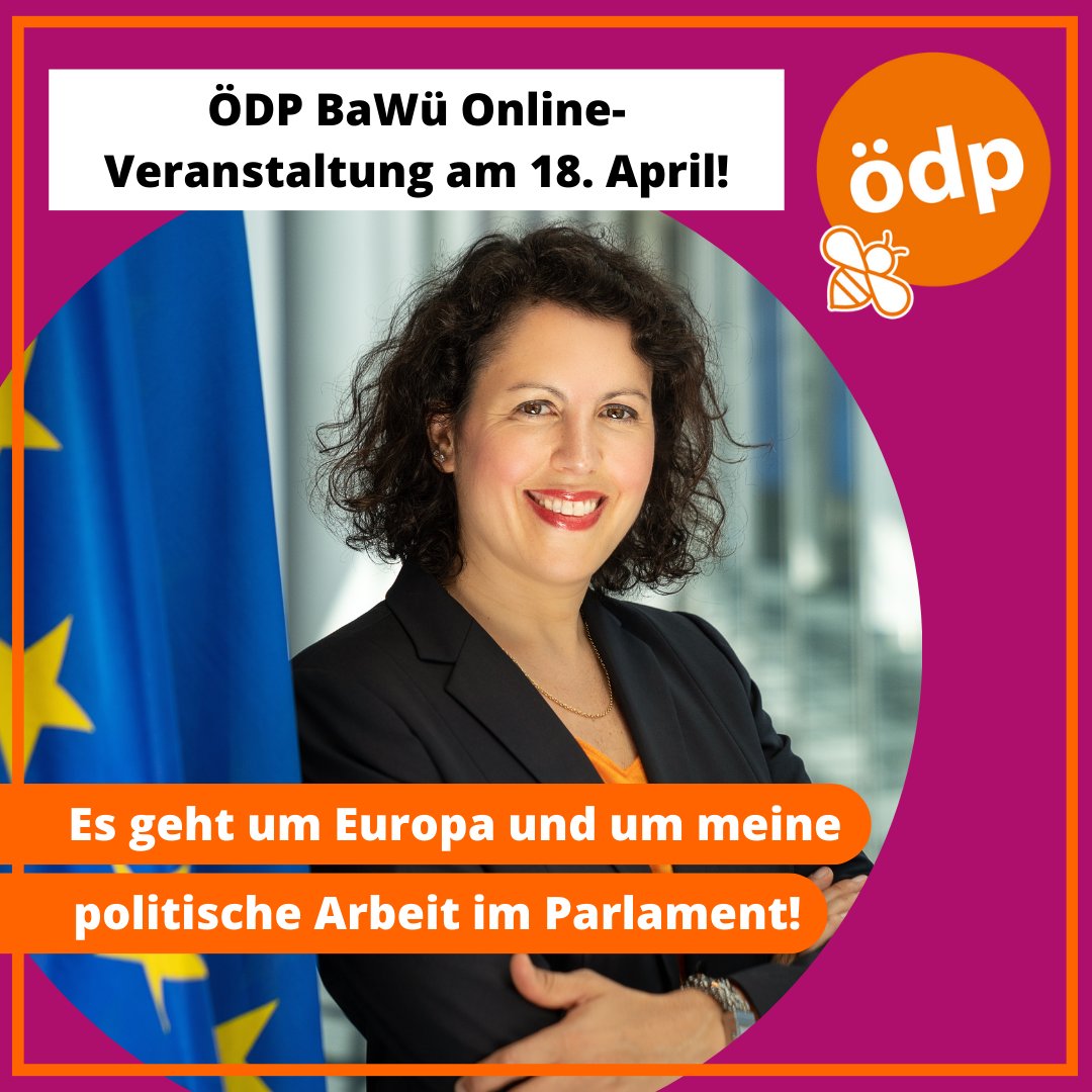 Seid heute Abend um 20 Uhr dabei. Es geht um Europa und meine Schwerpunktthemen #Tierschutz, #Artenschutz, #Verbraucher- und #Klimaschutz! Klickt hier, um teilzunehmen: oedp-bw.de/aktuelles/term…