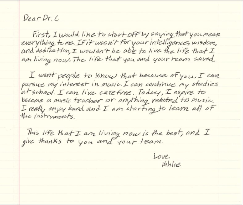 In a heartfelt letter, 14-year-old #cancersurvivor Khloe Cox thanks Srinath Chinnakotla, MD, a transplant surgeon with M Health Fairview Pediatrics and @umnmedschool, for giving her a chance to follow her dreams. Read her full letter: bit.ly/448LTOv