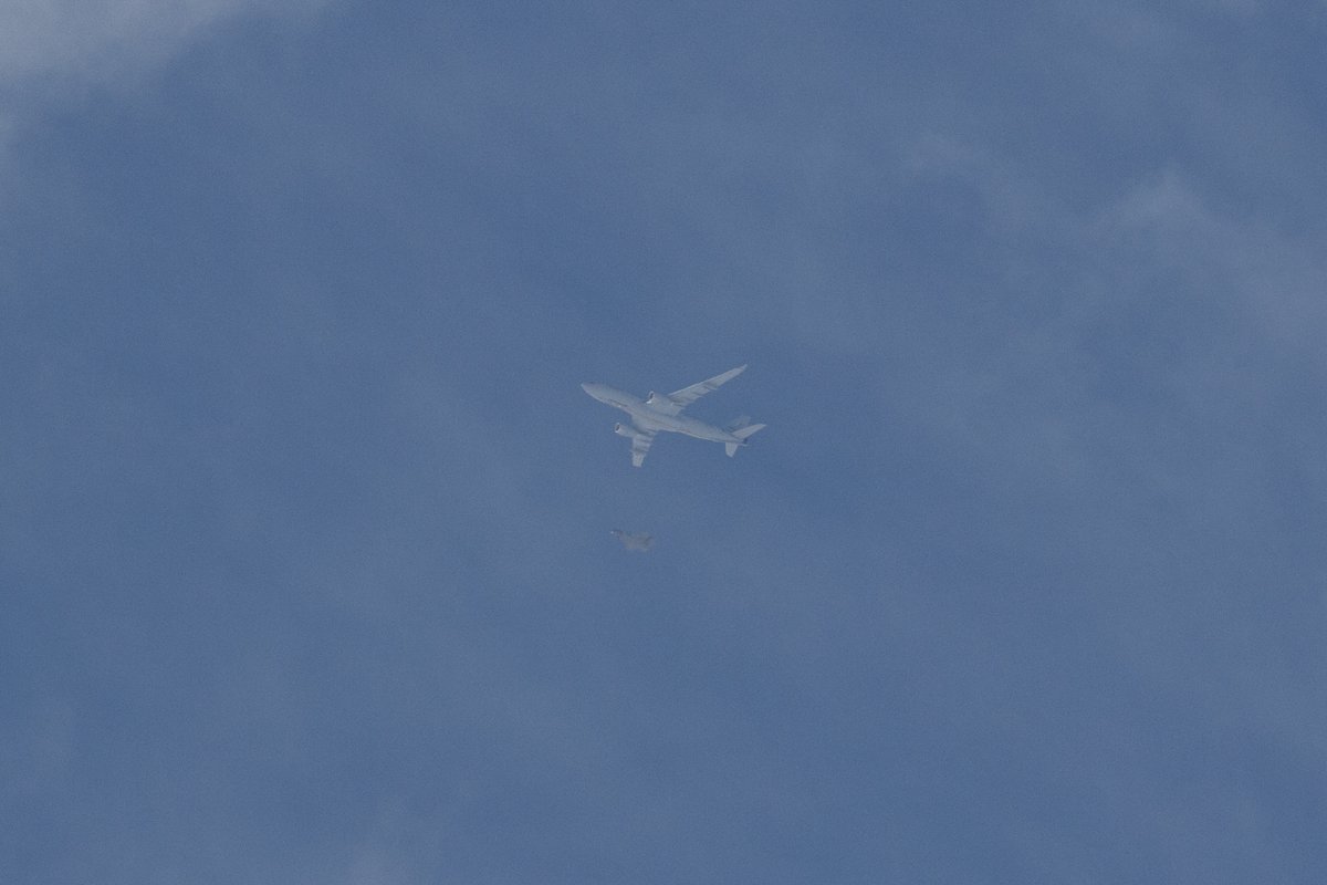 T-058 Airbus A330-243 MRTT as MMF19 from KEF flying formation with a F-35A (HAMMER flight) thx @EHEH_Spotter for the heads up! #NLspot