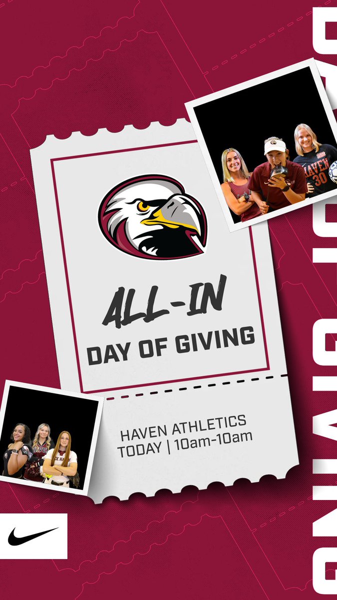 ARE YOU ALL IN? (TODAY) We are counting on you to show current and future Bald Eagles what being a member of the Haven Family is all about 🦅 Your generosity will go directly to our student-athletes during our 24-hour All In Day of Giving.🦅 allin.lockhaven.edu