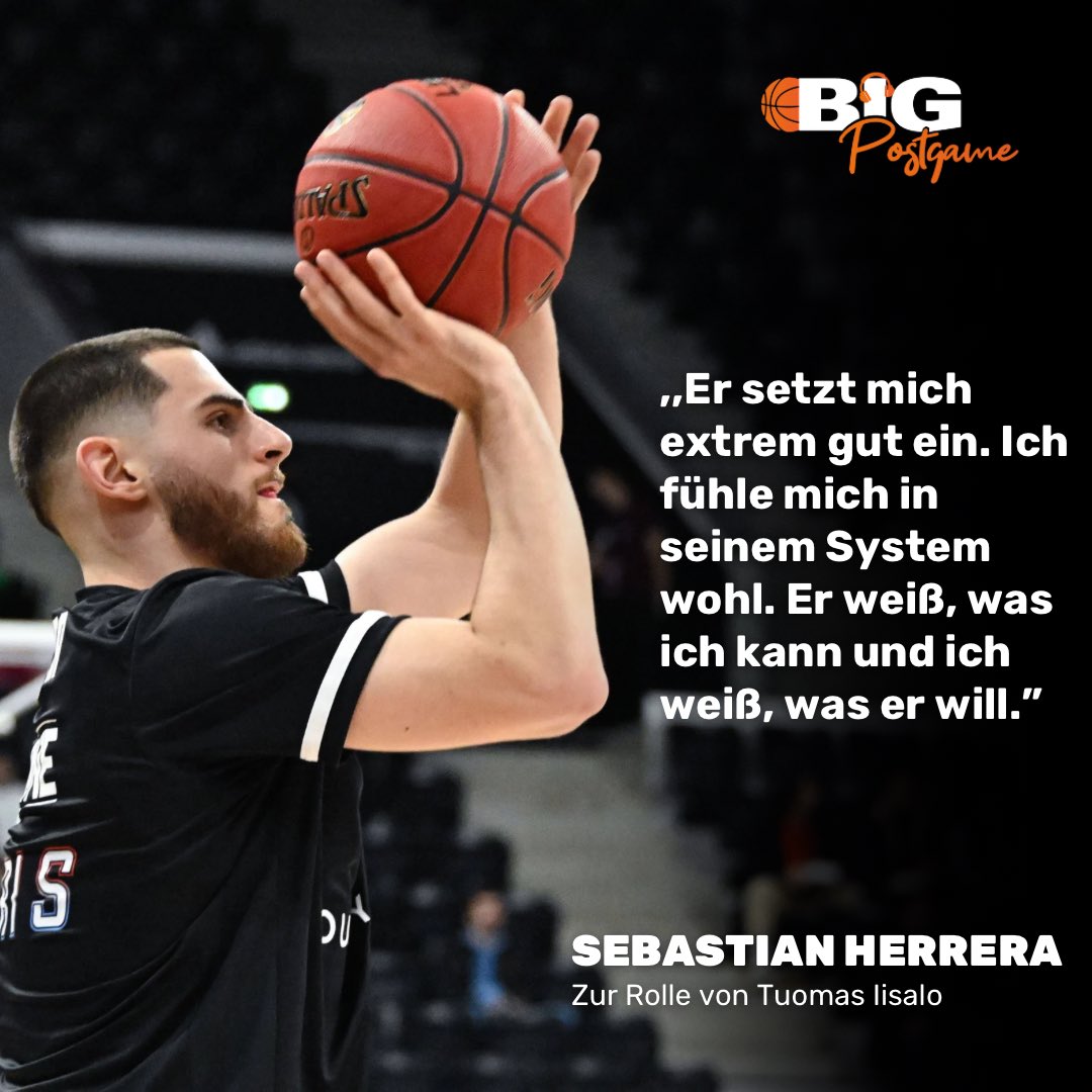 Welche Rolle Coach Iisalo in der Karriere und Entwicklung spielte, erzählt Sebastian Herrera im BIG-Postgame Podcast. Was der Guard von @ParisBasketball noch zu erzählen hat, lest ihr jetzt auch auf unserer Homepage! ▶️ big-basketball.com/2024/04/16/ich… 📸| IMAGO