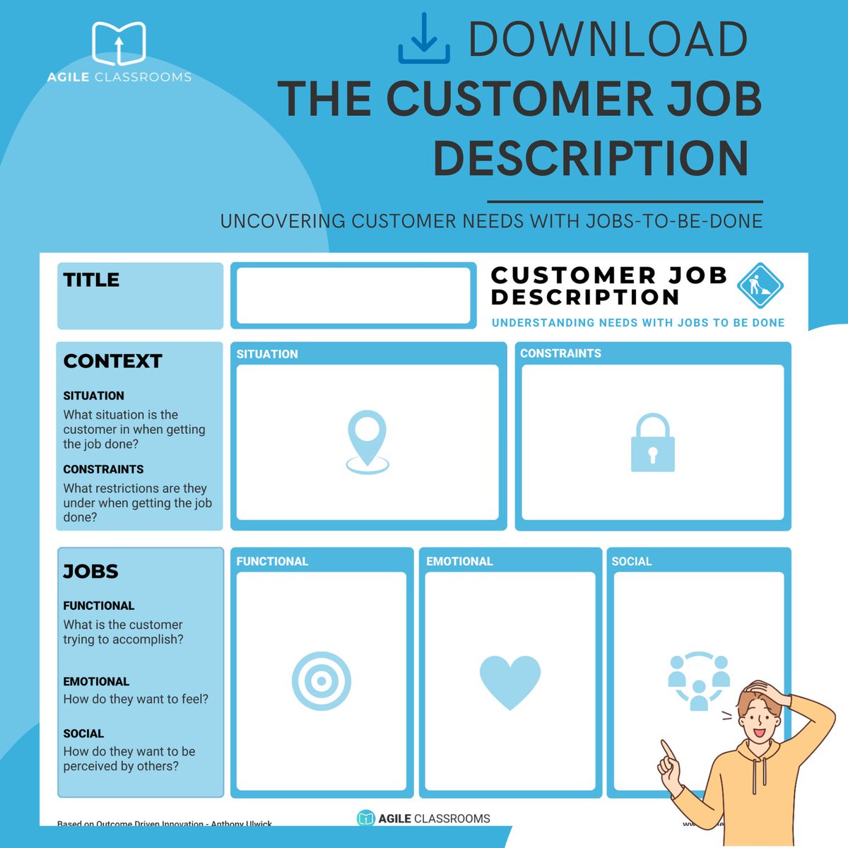 🚀 Simplify Customer Discovery 🚀

🛠️ Use our Job Description Template to simplify understanding what customers need in just 5 steps:
1️⃣ Context
2️⃣ Constraints
3️⃣ Functional Needs
4️⃣ Emotional
5️⃣ Social
👉bit.  ly/3CustJobs
#CustomerDiscovery #JTBD!