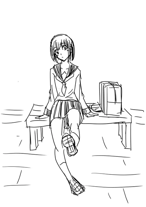 落描き
こういう女子高生が一番描きやすい 