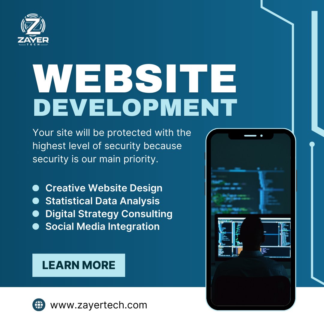 ZayerTech's tweet image. Unlock your digital potential with Zayer Tech! 💻 Elevate your online presence with our expert website development skills. From sleek designs to seamless functionality, we&apos;ve got you covered. Let&apos;s bring your vision to life! #WebDevelopment #ZayerTech #DigitalTransformation&quot;