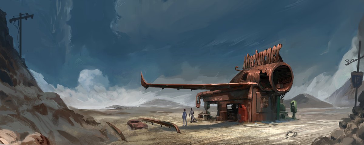Fallout Inspired environment - The Afterburner pitstop

#art #Fallout #FalloutPrime #conceptart