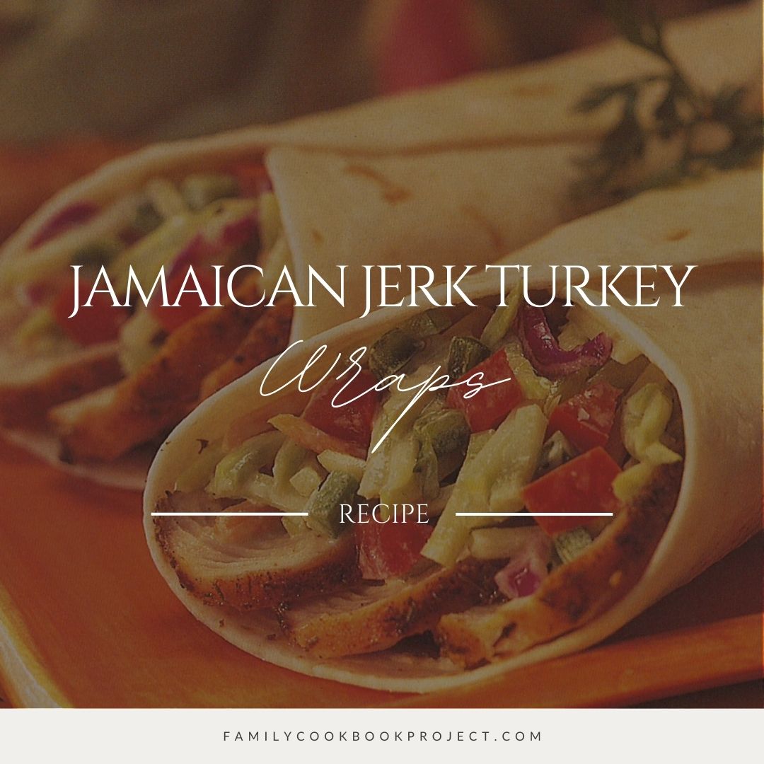 This recipe for Jamaican Jerk Turkey Wraps is from The Monroe's Famous Recipes Cookbook, a cookbook created at FamilyCookbookProject.com.  familycookbookproject.com/recipe/2732438… Visit familycookbookproject.com/getstarted.asp to start your own personal cookbook today! It's easy and fun and makes a great gift.