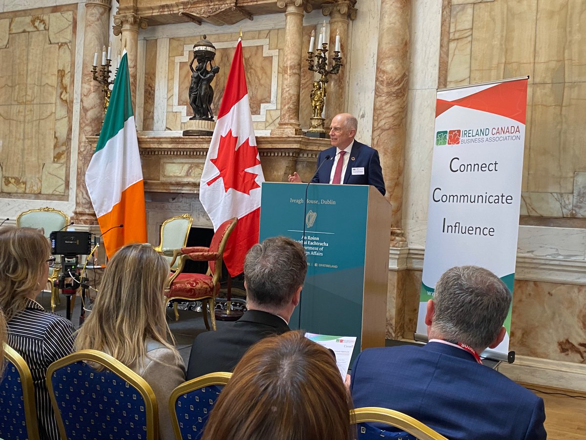 A warm welcome from Dr @DeirdreGiblin1 to the 2024 ICBA Business Summit in Iveagh House, & a great opening address from Deputy @davidstantontd. Tús maith, leath na hoibre! Congrats to Kate Hickey & team 👏🇨🇦🇮🇪#globalirish @IreCanBiz
